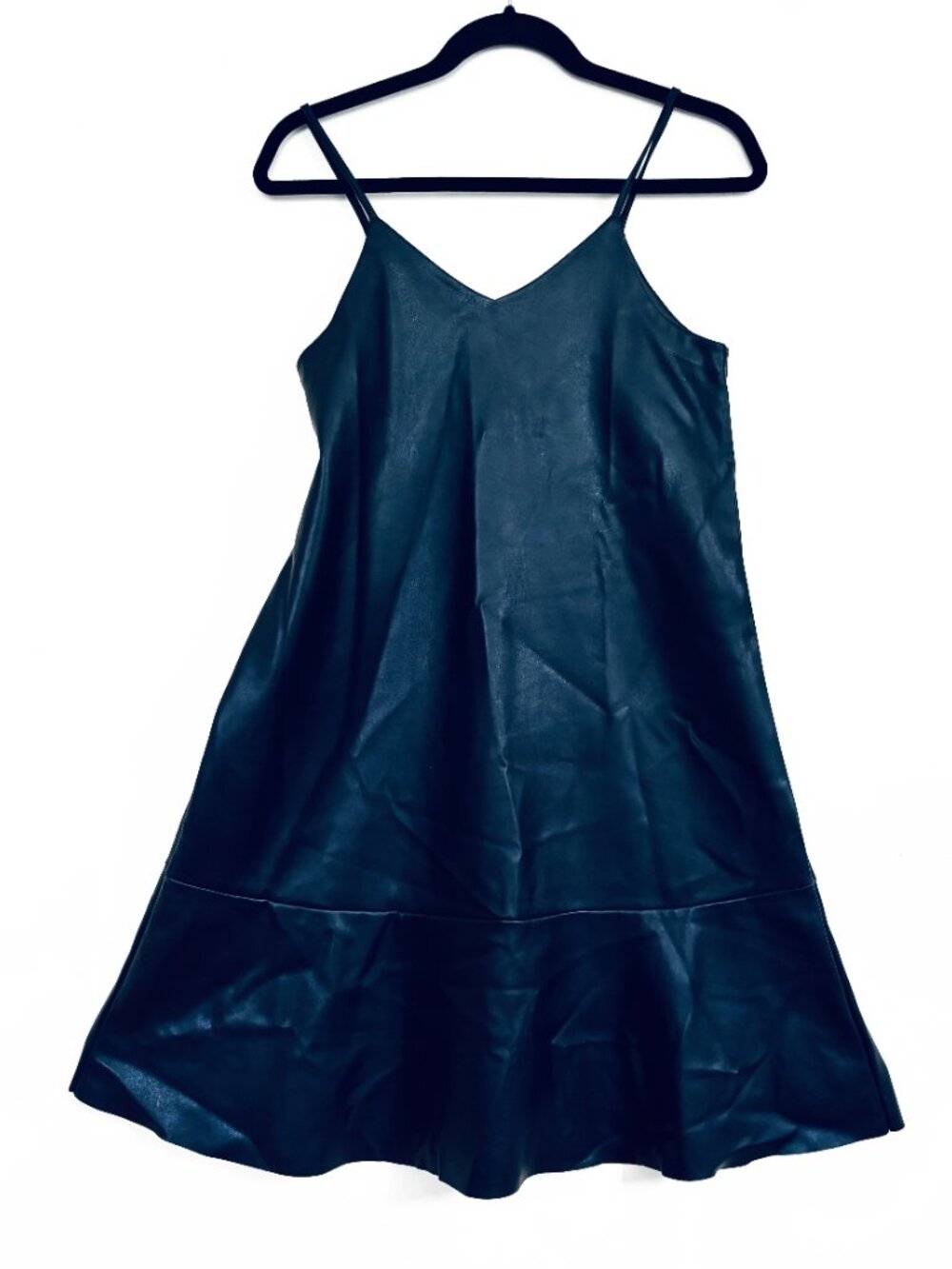 Zara Girls Vegan leather Spaghetti Strap Black Dress. Size 14 Girls NWT - Picture 2 of 6